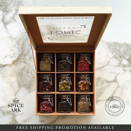The Classic Nine Spice Box | Premium Spice Box | Gin and Tonic Spices and Botanicals | Spice Tonic